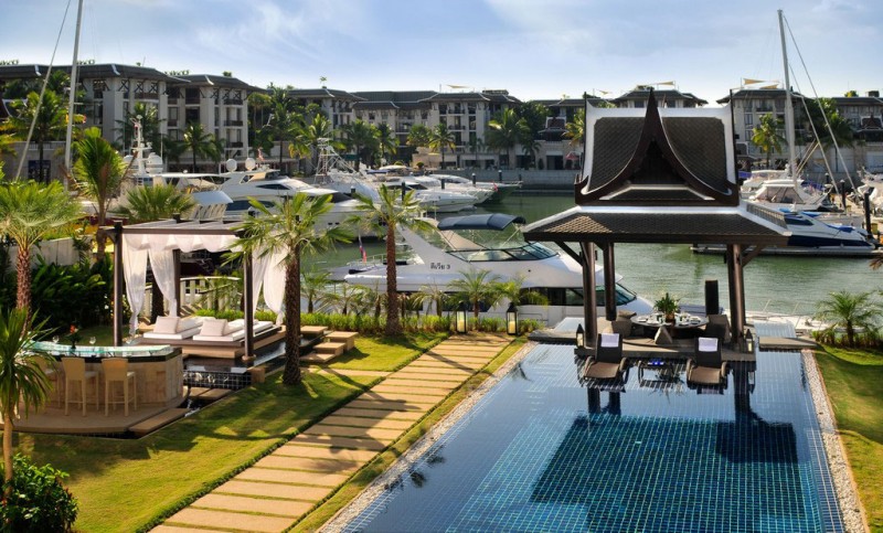 Villa With Berth Relaxing Villa With Private Yacht Berth Swimming Pool Area Maximized By Floating Gazebo And Outdoor Space Dream Homes An Elegant Modern Villa With Traditional Gazebo And Rectangular Swimming Pool Of Phuket