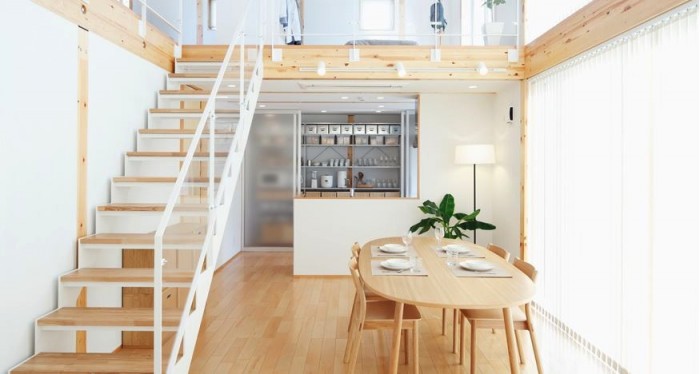 Home Interior Simple Remarkable Home Interior Design With Simple City House Loft Decoration Including An Oval Dining Table And Chairs Nearby The Bay Windows  Elegant Japanese Interior Style With Astonishing Natural Look