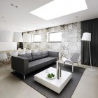 Printed Wall Used Sensational Printed Wall Design Interior Used Open Living And Dining Space With Minimalist Modern Furniture Decoration Ideas Apartments Chic Modern Scandinavian Interior With Pops Of Neutral Color Schemes