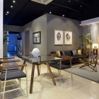 Open Floor Design Sleek Open Floor Living Space Design At Minimalist Apartment Dining Room With Glass Top Table And Wood Legs Dream Homes Stylish But Contemporary Home Decor With Elegant Interior Theme