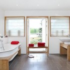Bathroom Ornamentation White Spacious Bathroom Ornamentation Utilizes Clear White Bathtub Creates Cozy Atmosphere In Modern Home Interior Design Idea Interior Design Dazzling Home Interior Design For Stylish Modern Look