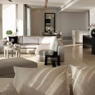 Room Space White Spectacular Room Space Design With White Colored Sectional Sofa White Rug Carpet And Silver Colored Stand Lamp Dream Homes Sophisticated Interior Design In White Color Themes For High-end Living Style