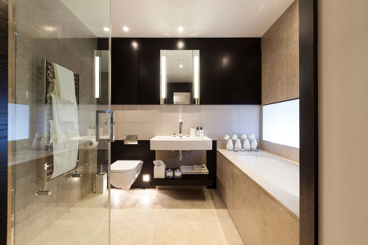 Bathroom Design London Stunning Bathroom Design Inside The London Apartment Henrietta Street With Glass Shower Door And White Tile B  Luxurious Home Interior Design For Fulfilling High-end Living Style