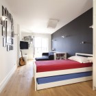 Blue And Installed Stunning Blue And Red Mattresses Installed On White Wooden Bed With Trundle Maximizing Cool Rooms For Teenagers Bedroom Stylish Bedroom For Teenagers Playing Decoration In Various Styles