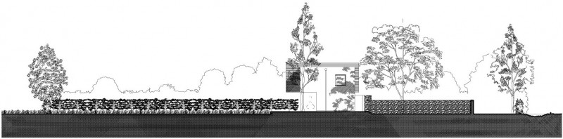 Entrance Elevation Of Stunning Entrance Elevation Planning Design Of Meadowview Residence With Natural View Of Several Green Plants  Charming Airy Interior To Enhance The Coziness Of Elegant Modern Home