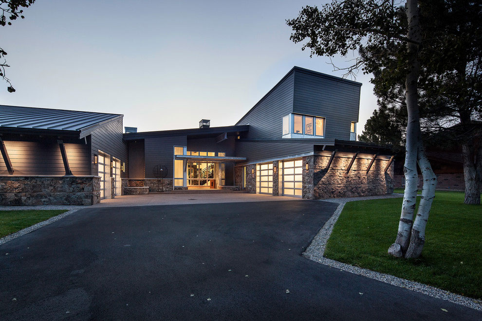 Lucky John Design Stunning Lucky John House Exterior Design With Asphalt Driveway Between Green Lawn Surrounded By Green Vegetation Dream Homes Fancy Elegant Interior From Impressive Home Architecture