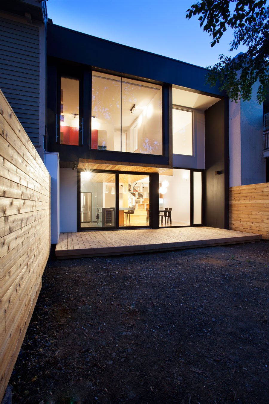 Rectangular Volumes Residence Stunning Rectangular Volumes Of Chambord Residence Completed With Square Wooden Glass Windows And Doors On White Painted Wall Interior Design Creative House With Wood Exteriors And Interior Decorations