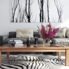 Hoang Minh Lounge Terrific Hoang Minh Nordic Style Lounge With Winter Print On Mural Involved White Black Carpet Under Wood Table Dream Homes Fancy Nordic Interior Concept In Beautiful Appearance Views