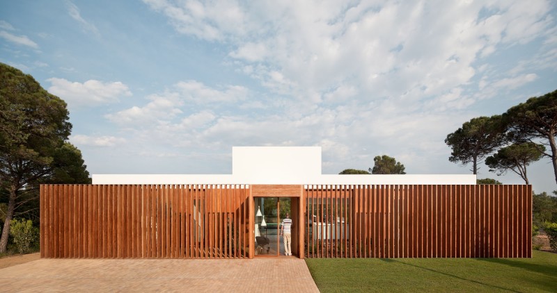 Architecture Villa View Unique Architecture Villa Indigo Exterior View Displaying Wood Abundance Surrounding The Home Building With Grid Dream Homes  Single Story Modern Residence With Private Swimming Pool In Catalonia