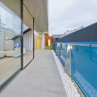 Swimming Pool Blue Unique Swimming Pool Design Used Blue Fence Decoration And Concrete Flooring In Patio Space With Modern Decoration Ideas Dream Homes Astonishing Interior Design In Modern And Stylish Home Of Australia