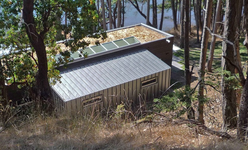 Architecture Of Studio Wonderful Architecture Of The Weaving Studio With Long Skylights And Grey Roof Near The Green Trees Office & Workspace  Impressive Home Office With Guest Bedroom And Glass Windows