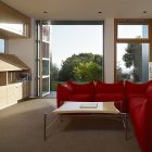 Red Padded In Adorable Red Padded Sectional Sofa In Stunning Berkeley Residence Charles Debbas Architecture Living Room Dream Homes Duplex Modern Home Design With Delightful And Danish Interior Ideas