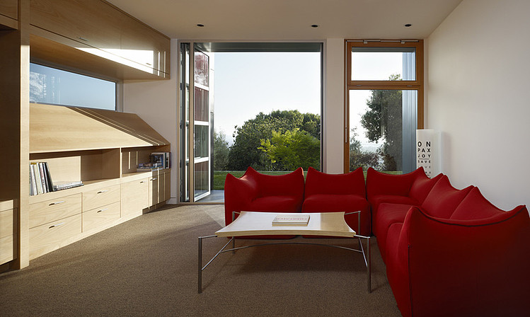 Red Padded In Adorable Red Padded Sectional Sofa In Stunning Berkeley Residence Charles Debbas Architecture Living Room Dream Homes Duplex Modern Home Design With Delightful And Danish Interior Ideas