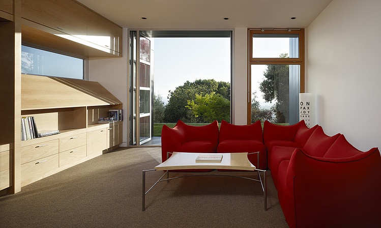 Red Padded In Adorable Red Padded Sectional Sofa In Stunning Berkeley Residence Charles Debbas Architecture Living Room Dream Homes  Duplex Modern Home Design With Delightful And Danish Interior Ideas