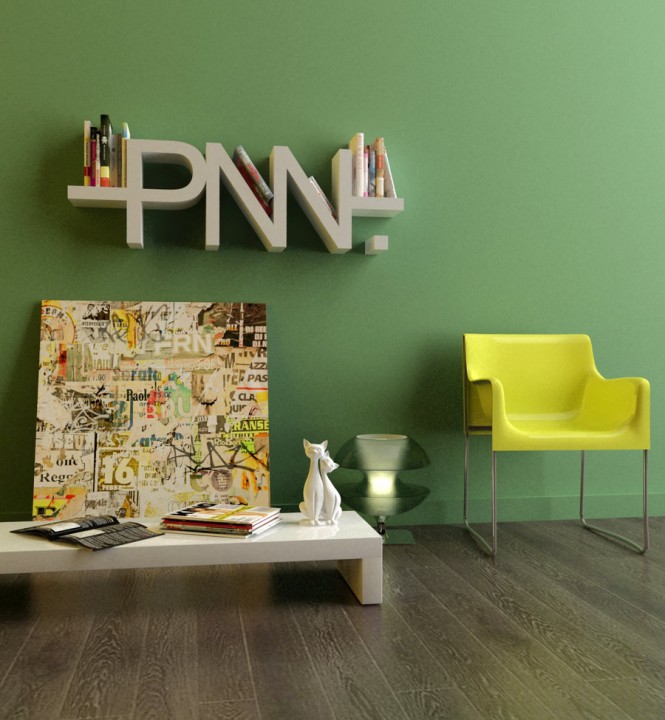 Alphabet Shelf Wall Amazing Alphabet Shelf Used Green Wall Color Decor And Yellow Chair Furniture And Wooden Flooring Design Ideas Dream Homes  Stylish Grey Interior Design With Chic And Beautiful Colorful Paintings