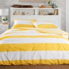 White Yellow On Amazing White Yellow Duvet Cover On White Bedding Involved White Wooden Open Cabinets In Headboard And White Nightstand Bedroom Solid Yellow Duvet Cover For Bright Bedroom Designs