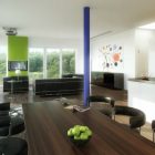 Interior Design Chairs Amusing Interior Design Including Black Chairs And Wooden Table Also White Painted Ceiling And Some Green Pint On The Interior Decoration Dream Homes Stunning Contemporary Interior Displaying Vibrant Of Natural Light
