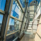 Greenwich Street Wall Appealing Greenwich Street Project Glass Wall In Dark Frame Sleek Laminate Flooring Sloping Rustic Brick Wall Architecture Stunning Steel And Glass Structure Reflected In 497 Greenwich Street Penthouse