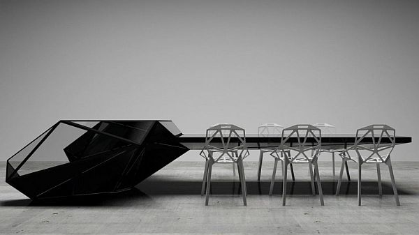 Desk And By Astonishing Desk And Conference Table By Jovo Bozhinovski Design View From Side Applied Black Color Surface Decoration Unique Desk Designs Ideas For Spacious Office Room