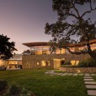 Night View Coastlands Attractive Night View Of The Coastlands House With Stone Wall And Bright Interior Lighting Near Glass Walls Dream Homes Sustainable Contemporary Home Building With Exotic Features