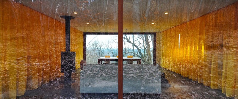 Stacked Cabin Decorated Awesome Stacked Cabin Design Exterior Decorated With Glass Sliding Door Design Ideas In Contemporary Home Style For Inspiration Architecture Cozy Black Mountain Cabin With Yellow Shade Paint Colors