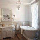 Russian Apartment Bathroom Beautiful Russian Apartment Design Classy Bathroom Interior With Traditional Furniture And Stylish Chandelier Lighting Ideas Decoration Classy And Classic Interior Design In Neutral Color Decorations