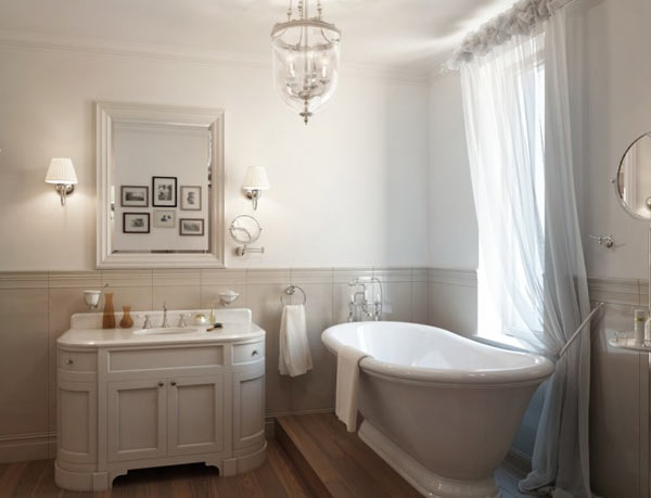 Russian Apartment Bathroom Beautiful Russian Apartment Design Classy Bathroom Interior With Traditional Furniture And Stylish Chandelier Lighting Ideas Decoration Classy And Classic Interior Design In Neutral Color Decorations