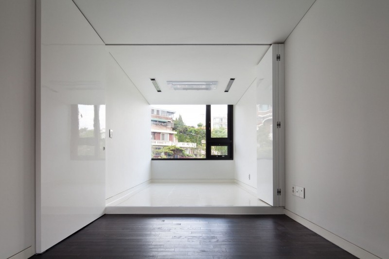 Spacious H Sleek Bright Spacious H House With Sleek White Folding Door Warm Wood Floor Large Glass Window In Dark Frame Dream Homes An Old House Turned Into Sleek Contemporary Home In Montonate, Italy