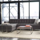 Seating Space As Bright Seating Space With Transparency As Background Enhanced With Grey Tufted Modern Sectional Sofas And Table Dream Homes Fresh Modern Sectional Sofas Create Captivating Room Decorations