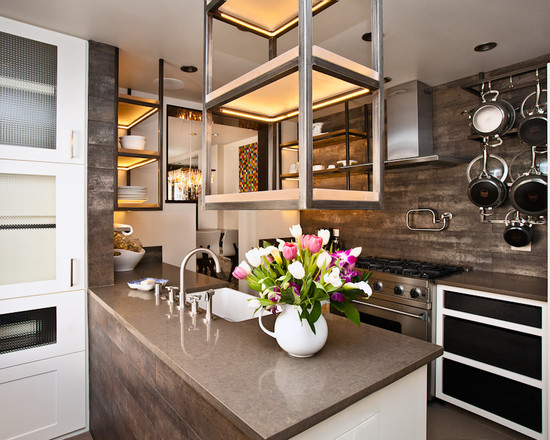 Contemporary Kitchen Wood Captivating Contemporary Kitchen Using Reclaimed Wood Beautified With White Potted Plants And Faucet On Kitchen Island Decoration Wonderful Wooden Billiard Table Using Reclaimed Wood Decorations