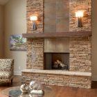 Contemporary Living Interior Charming Contemporary Living Room Design Interior With Stone Fireplace Design Used Wooden Flooring Decoration Ideas Fireplace Classic Yet Contemporary Stone Fireplace For Wonderful Family Rooms