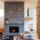 Contemporary Living Interior Chic Contemporary Living Room Design Interior Used Small Stone Fireplace Design And Modern Beige Small Sofa Furniture Fireplace Classic Yet Contemporary Stone Fireplace For Wonderful Family Rooms