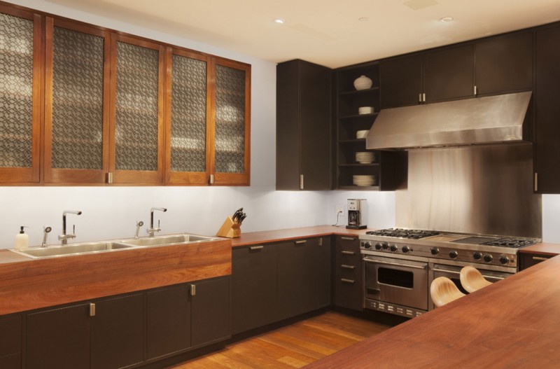 Murray Hill Idea Chic Murray Hill Townhouse Kitchen Idea Arranged In U Shape With Wall And Base Cabinets Involving Double Sinks Decoration  Elegant Contemporary Private Home With Marvelous Wooden Stairs