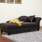 Black Leather Furniture Comfortable Black Leather Chaise Lounge Furniture In Modern Design Decorated With Wooden Flooring Decoration Ideas Furniture Casual And Comfortable Lounge Chairs For Your Home Furniture Appliances