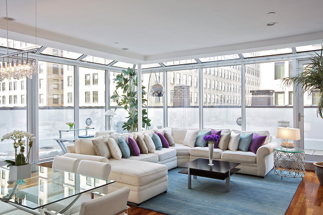 Apartment Family Furnished Contemporary Apartment Family Room Idea Furnished With Ivory Modern Sectional Sofas With Purple Blue Pillows Dream Homes Fresh Modern Sectional Sofas Create Captivating Room Decorations