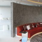 Deep Brown Sofa Contemporary Deep Brown Curved Sectional Sofa Completed With Metallic C Shaped Side Table Displaying Table Lamp Decoration Comfortable Curved Sectional Sofas For Small Living Rooms