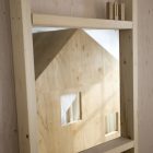 Frames Installed Wooden Cool Frames Installed On The Wooden Wall To See The Appearance Of Cabin Loft In Brooklyn Built Inside The House Decoration Unique Tiny Cabin With Minimalist Staircase That Maximize Space