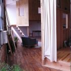 Cabin Loft Interior Cozy Cabin Loft In Brooklyn Interior With Wood Abundance Covering The Wooden Room For Closet And Bedroom Decoration Unique Tiny Cabin With Minimalist Staircase That Maximize Space