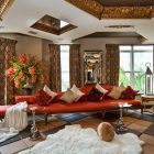 Dining Room Red Eclectic Dining Room Idea Involving Red Sectional Sofa Designed With Pillows With Chaise And Classy Coffee Table Decoration Gorgeous Red Sectional Sofas For A Stylish Modern Interiors