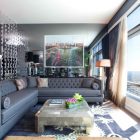 Home Family With Eclectic Home Family Room Idea With Dark Grey Tufted Sectional Sleeper Sofa And Table Overlooking City View Decoration Savvy Sectional Sleeper Sofa As Cozy Interior Furniture Sets