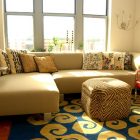 Home Living Painted Eclectic Home Living Room Idea Painted In Cream To Match The Yellow Butter Colored Sectional Sofa And Zebra Ottoman Dream Homes Deluxe Sectional Sofa For Contemporary Furniture Of Minimalist Residence