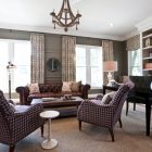 Home Office Decorated Eclectic Home Office Design Interior Decorated With Small Living Space Used Brown Leather Chesterfield Sofa With Classic Decor Decoration Elegant Chesterfield Sofa With Beautiful Cushions On Its Sections