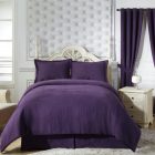 Purple Duvet Classic Eclectic Purple Duvet Cover On Classic White Poster Bed Vintage White Bedside Table Cushy Sofa Warm Fur Rug On Wood Floor Bedroom Comfortable Purple Duvet Covers For Your Beautiful Bedroom Sets