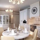 Russian Apartment Room Elegant Russian Apartment Design Dining Room Interior With Small Furniture Completed With Crystal Traditional Chandelier Lighting Decoration Classy And Classic Interior Design In Neutral Color Decorations