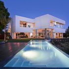 Swimming Pool Shape Enchanting Swimming Pool In Rectangle Shape Design Located Behind The House Of Luxury Home In LA Architecture Luxurious And Modern Concrete Home With Long Swimming Pools
