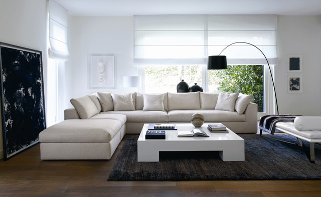 Living Room Off Enthralling Living Room Idea With Off White L Shaped Modern Sectional Sofas Coupled With White Coffee Table Dream Homes  Fresh Modern Sectional Sofas Create Captivating Room Decorations