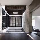 H House Minimalist Excellent H House Interior With Minimalist Wood Staircase Warm Wood Floor Solid Concrete Wall Partition Large Glass Window In Dark Frame Dream Homes An Old House Turned Into Sleek Contemporary Home In Montonate, Italy