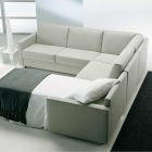 Modern Living By Excellent Modern Living Room Design By Prodotti With White Colored Convertible Sofa White Pillows And Black Floor Mat Decoration Comfortable And Contemporary Convertible Sofa In Soft Color Schemes