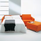 Modern Bedroom Prodotti Fabulous Modern Bedroom Design By Prodotti With Orange Colored Convertible Sofa White Pillows And Black Colored Blanket Decoration Comfortable And Contemporary Convertible Sofa In Soft Color Schemes