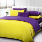 Purple Yellow On Fantastic Purple Yellow Duvet Cover On White Tiled Headboard Set Queen Installed On White Wooden Striped Floor Bedroom Solid Yellow Duvet Cover For Bright Bedroom Designs
